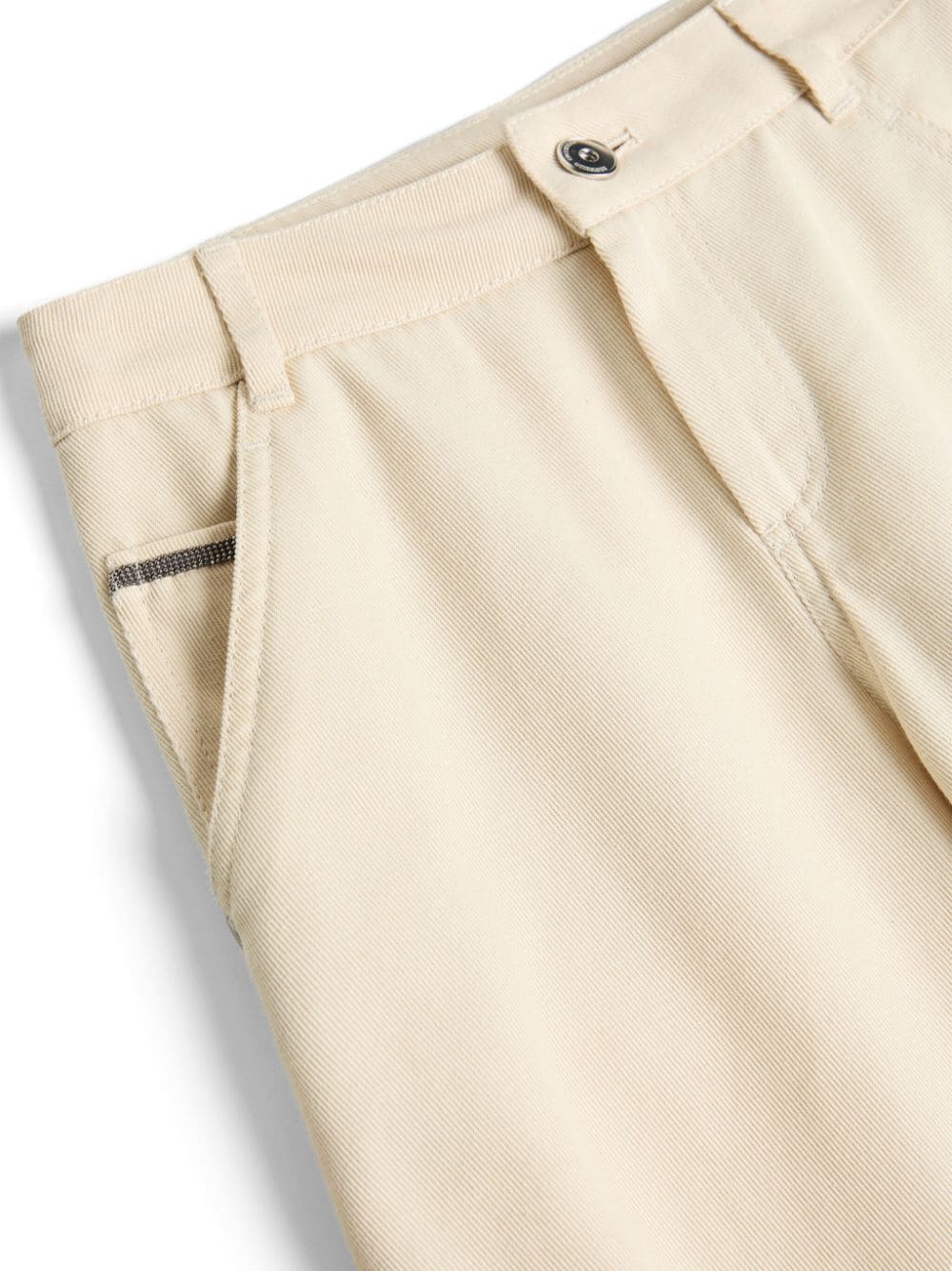 Pantaloni per bambino Brunello Cucinelli Kids beige con dettaglio a catena Monili - Rubino Kids