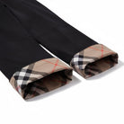 Pantaloni per bambino Burberry Kids neri con dettaglio con caratteristico motivo Vintage Check - Rubino Kids