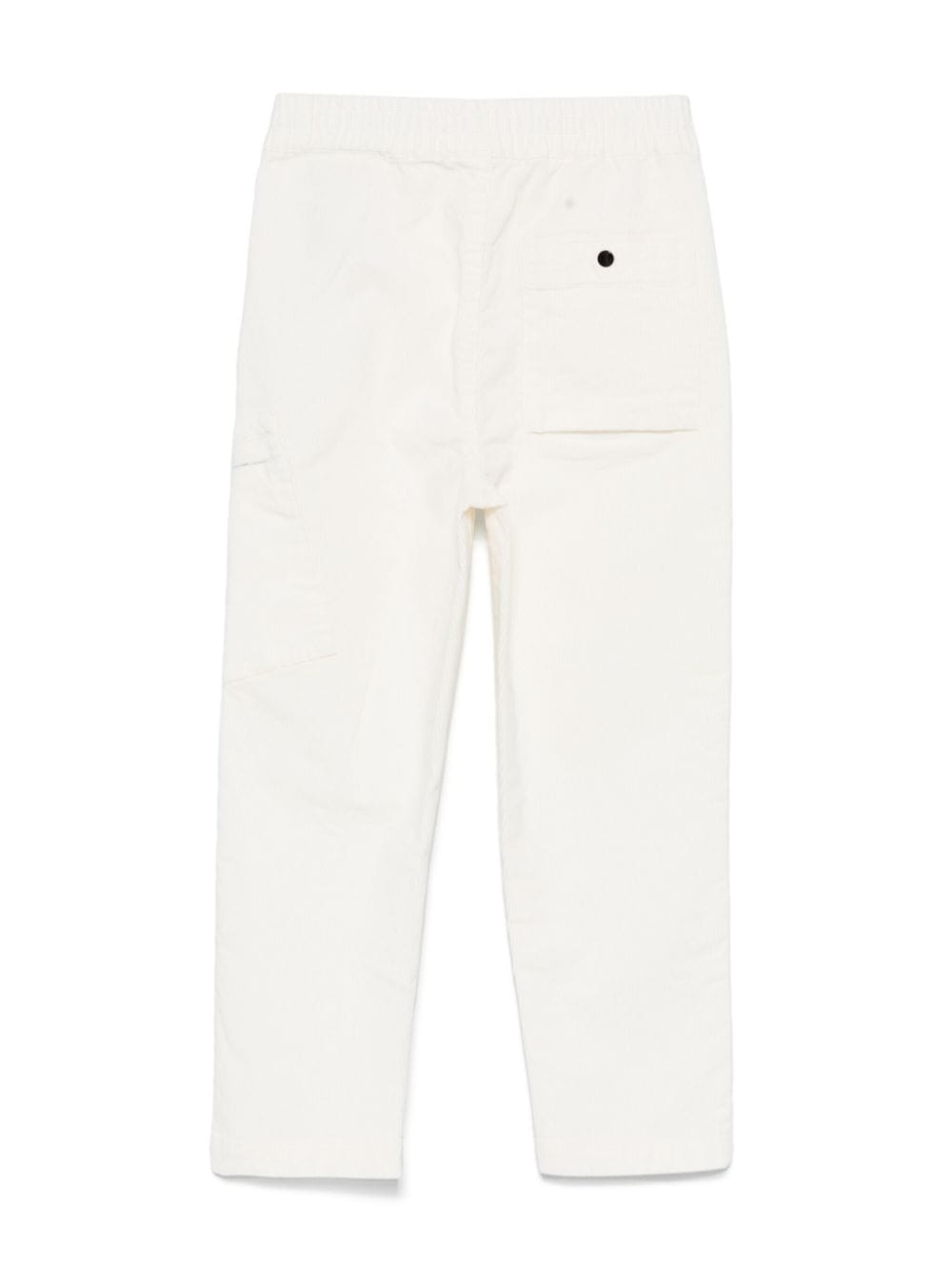 Pantaloni per bambino C.P. Company Kids bianco con applicazione sulla tasca laterale - Rubino Kids