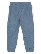 Pantaloni per bambino C.P. Company Kids blu con applicazione sulla gamba - Rubino Kids