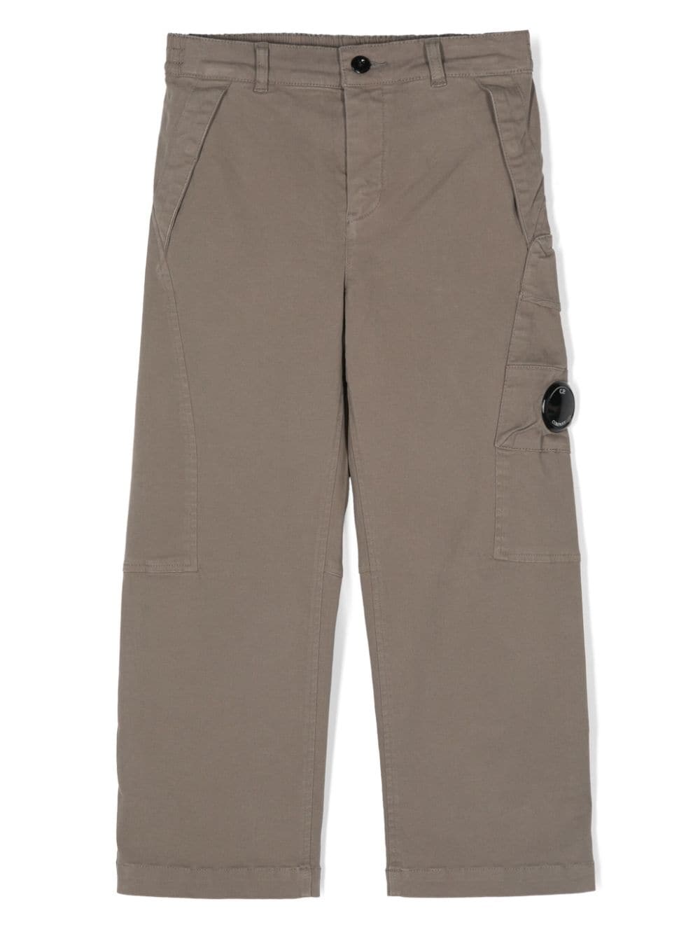 Pantaloni per bambino C.P. Company Kids grigio con applicazione sulla gamba - Rubino Kids