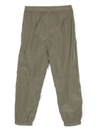 Pantaloni per bambino C.P. Company Kids marrone con applicazione sulla gamba - Rubino Kids