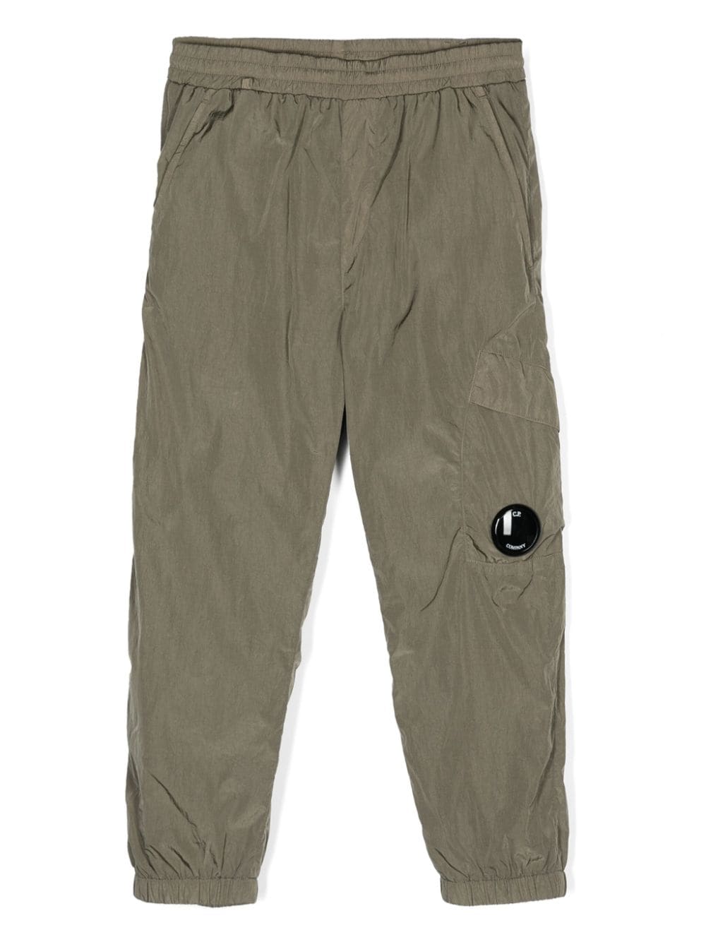 Pantaloni per bambino C.P. Company Kids marrone con applicazione sulla gamba - Rubino Kids