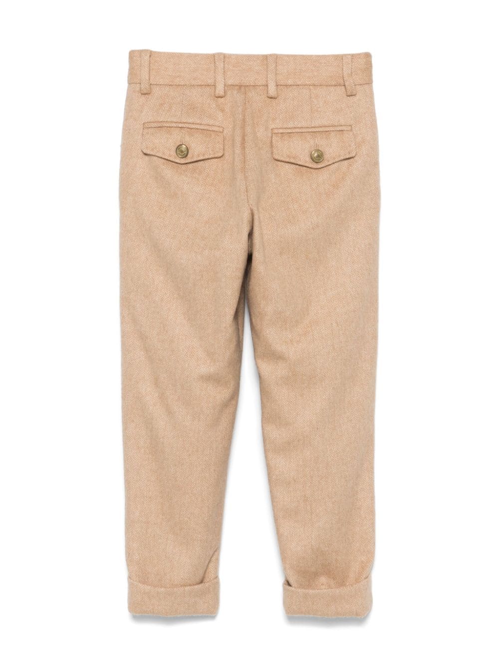 Pantaloni per bambino Eleventy Kids beige con motivo a spina di pesce - Rubino Kids