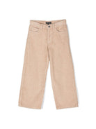 Pantaloni per bambino Emporio Armani Kids beige in spugna a coste - Rubino Kids