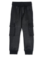 Pantaloni per bambino Emporio Armani Kids blu con stampa all - over - Rubino Kids