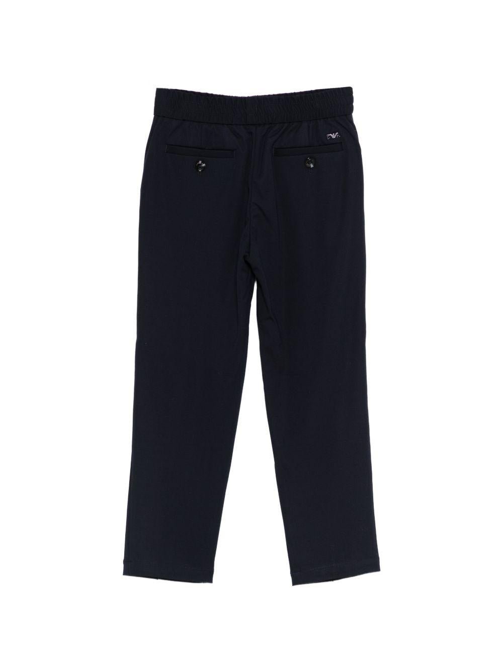 Pantaloni per bambino Emporio Armani Kids blu scuro a gamba dritta - Rubino Kids