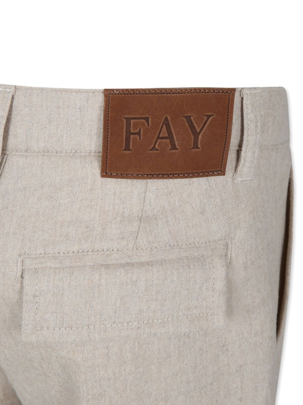 Pantaloni per bambino Fay Kids beige con applicazione posteriore con logo - Rubino Kids