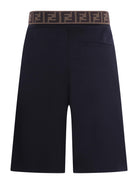 Pantaloni per bambino Fendi Kids blu con dettaglio logo sul retro - Rubino Kids