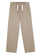 Pantaloni per bambino Lanvin Enfant beige con dettaglio logo - Rubino Kids