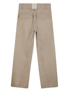 Pantaloni per bambino Lanvin Enfant beige con dettaglio logo - Rubino Kids