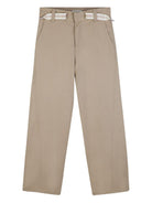 Pantaloni per bambino Lanvin Enfant beige con dettaglio logo - Rubino Kids