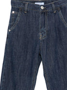 Pantaloni per bambino Paolo Pecora Kids in denim con tasche - Rubino Kids