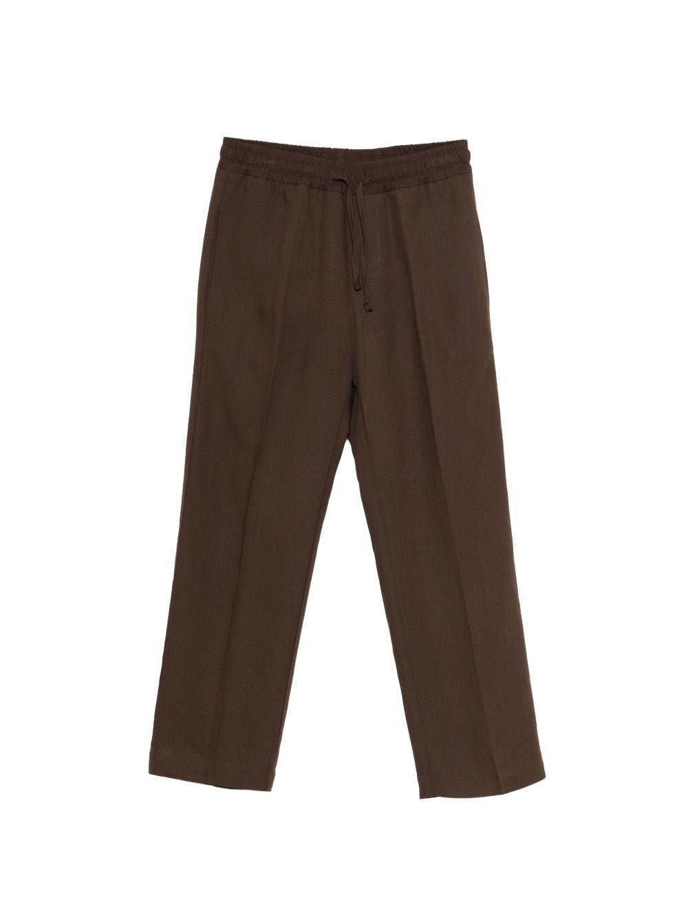 Pantaloni per bambino Paolo Pecora Kids marrone con coulisse - Rubino Kids