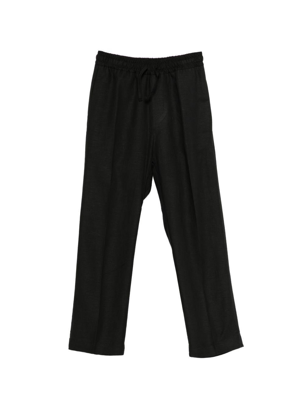 Pantaloni per bambino Paolo Pecora Kids nero con coulisse - Rubino Kids