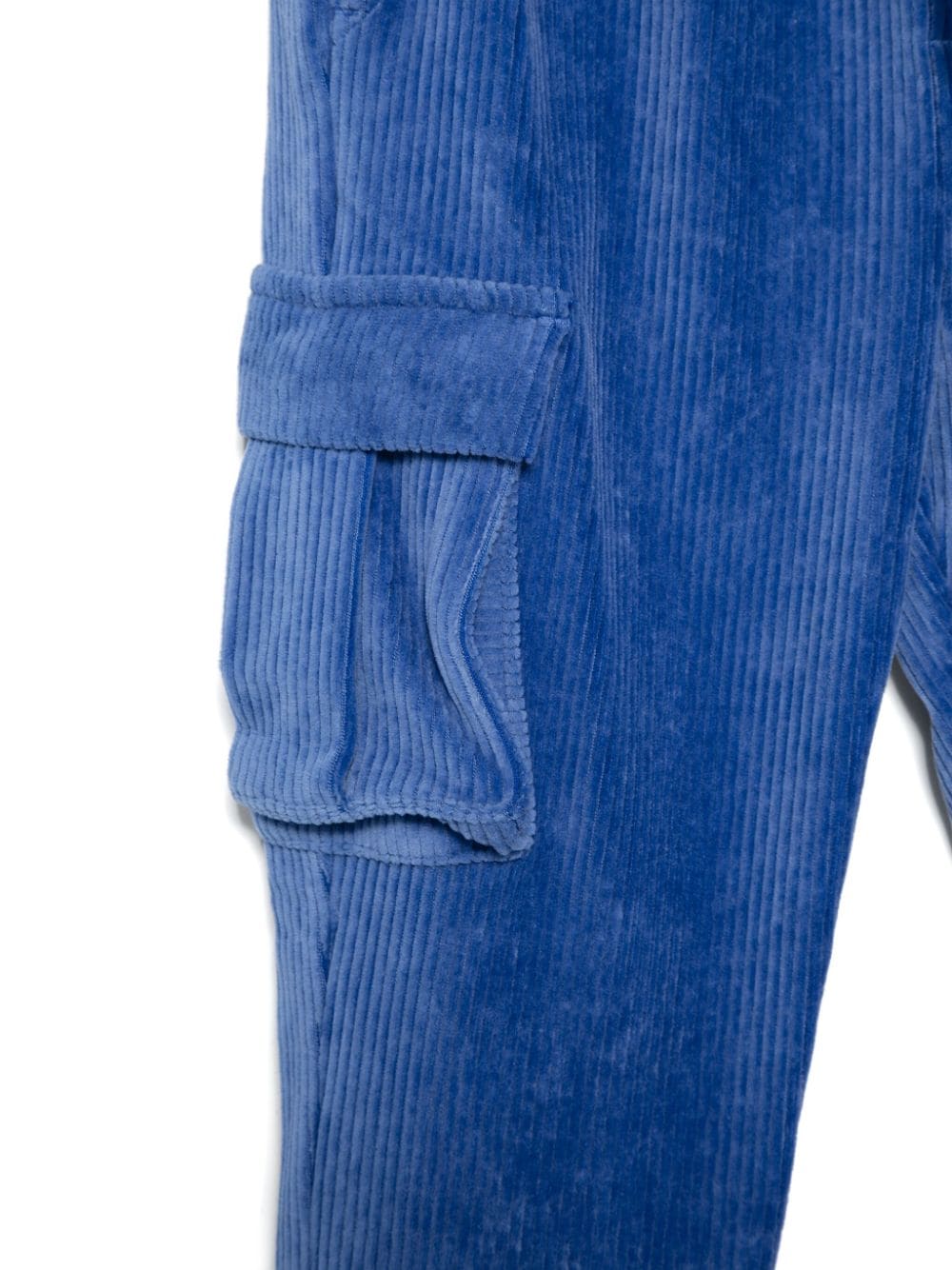 Pantaloni per bambino Scotch & Soda blu modello cargo a coste - Rubino Kids