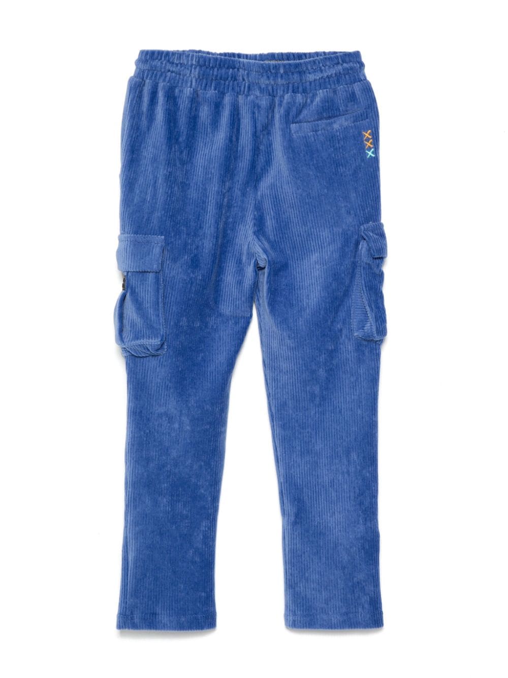 Pantaloni per bambino Scotch & Soda blu modello cargo a coste - Rubino Kids