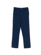 Pantaloni per bambino Trussardi Junior blu con passanti per cintura - Rubino Kids