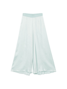 Pantaloni per donna Merci verde acquamarina a gamba ampia con dettagli plissettati - Rubino Kids