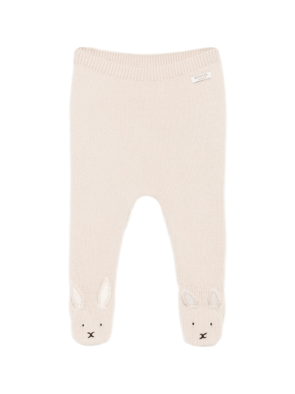 Pantaloni per neonata Donsje beige con applicazione orecchie coniglio - Rubino Kids