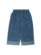 Pantaloni per neonata Fendi Kids in denim con elastico in vita - Rubino Kids