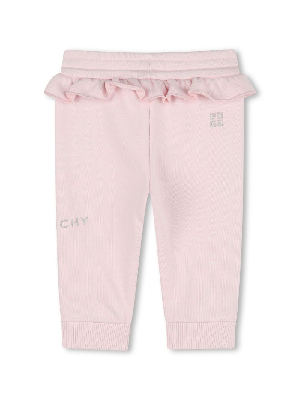 Pantaloni per neonata Givenchy Kids rosa sportivi con ruches - Rubino Kids