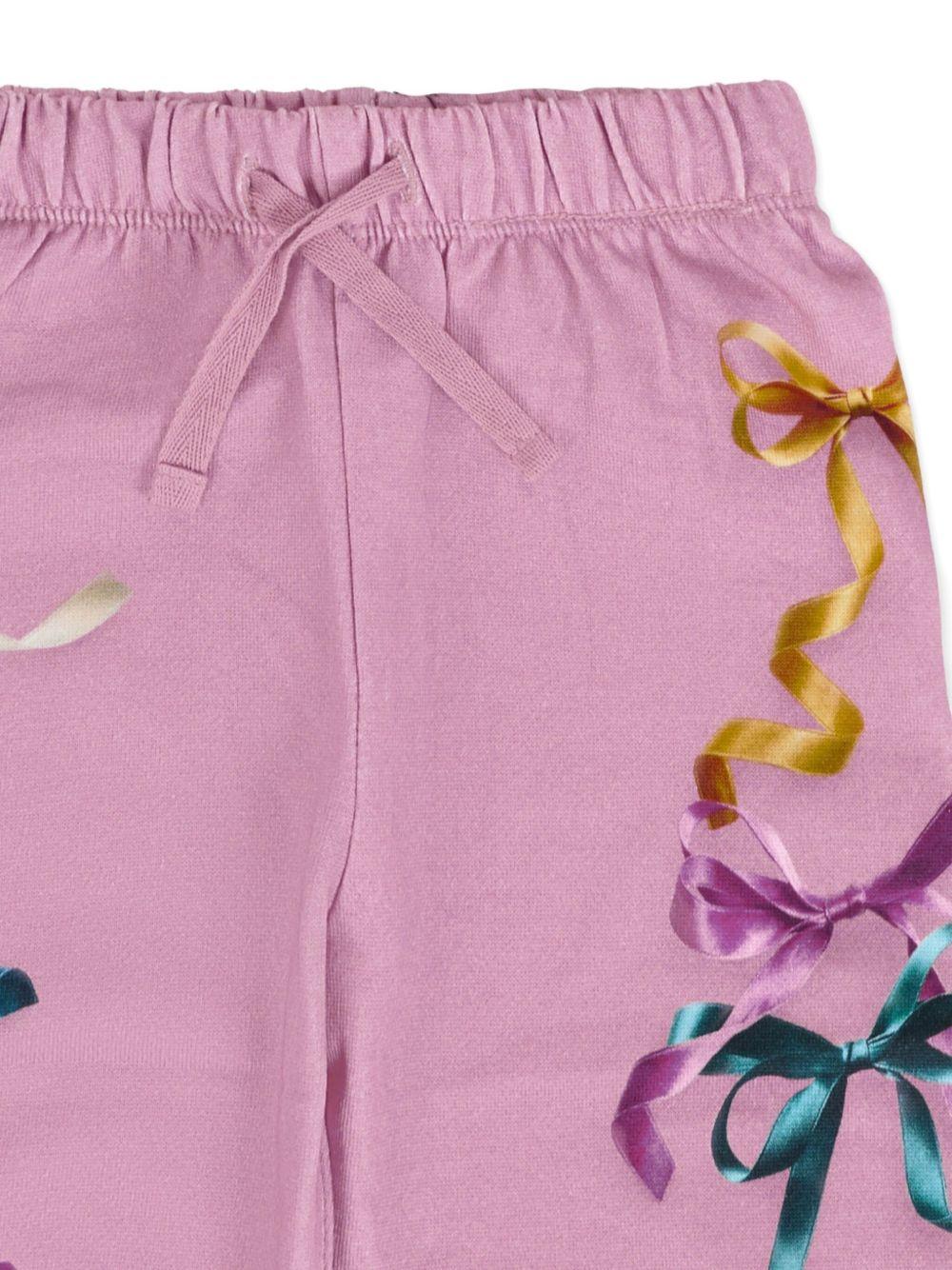Pantaloni per neonata Molo rosa con stampa nastro - Rubino Kids