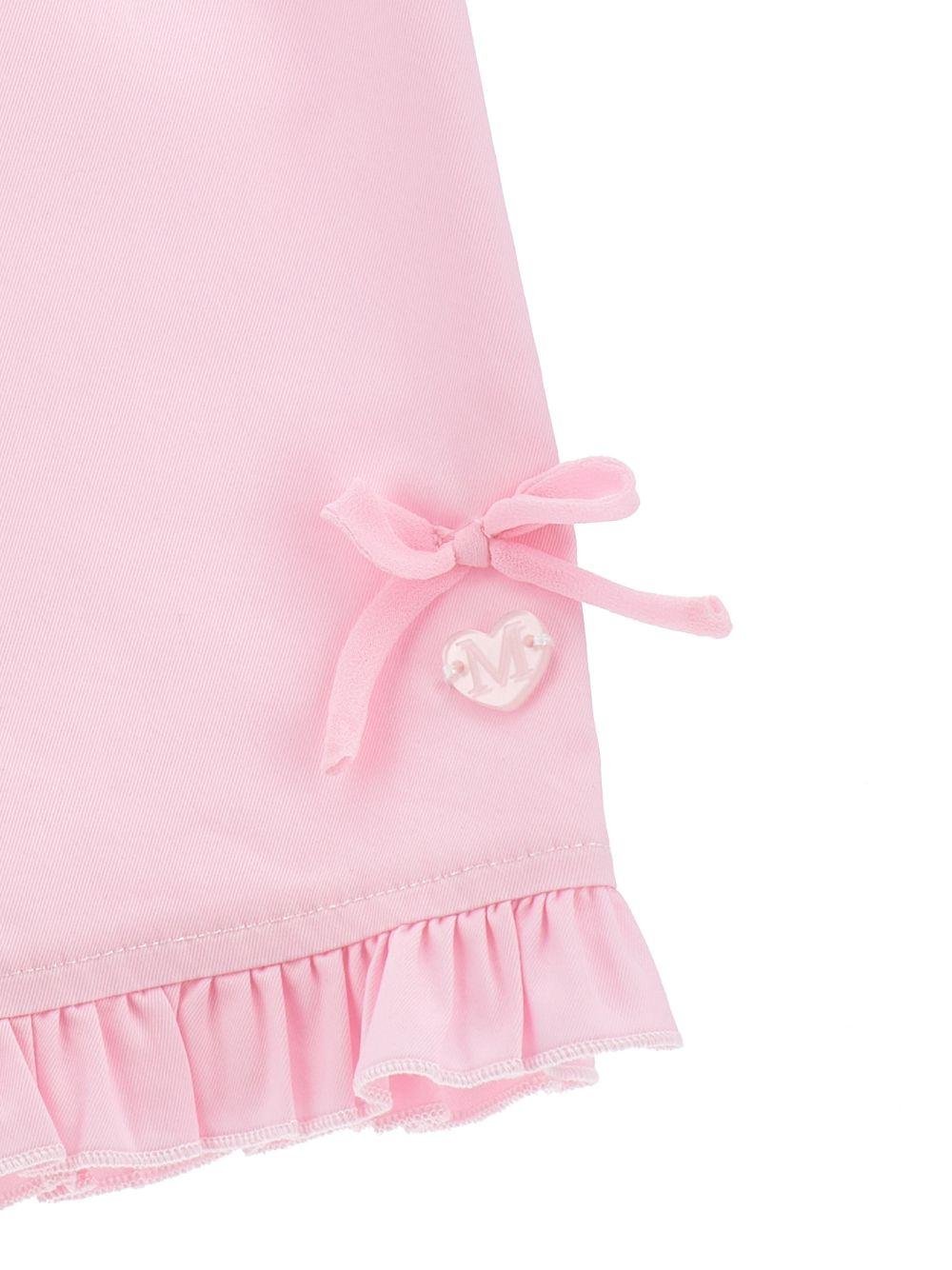Pantaloni per neonata Monnalisa rosa con ruches - Rubino Kids