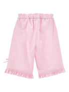 Pantaloni per neonata Monnalisa rosa con ruches - Rubino Kids
