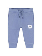 Pantaloni per neonato Boss Kids blu con couilisse e logo - Rubino Kids