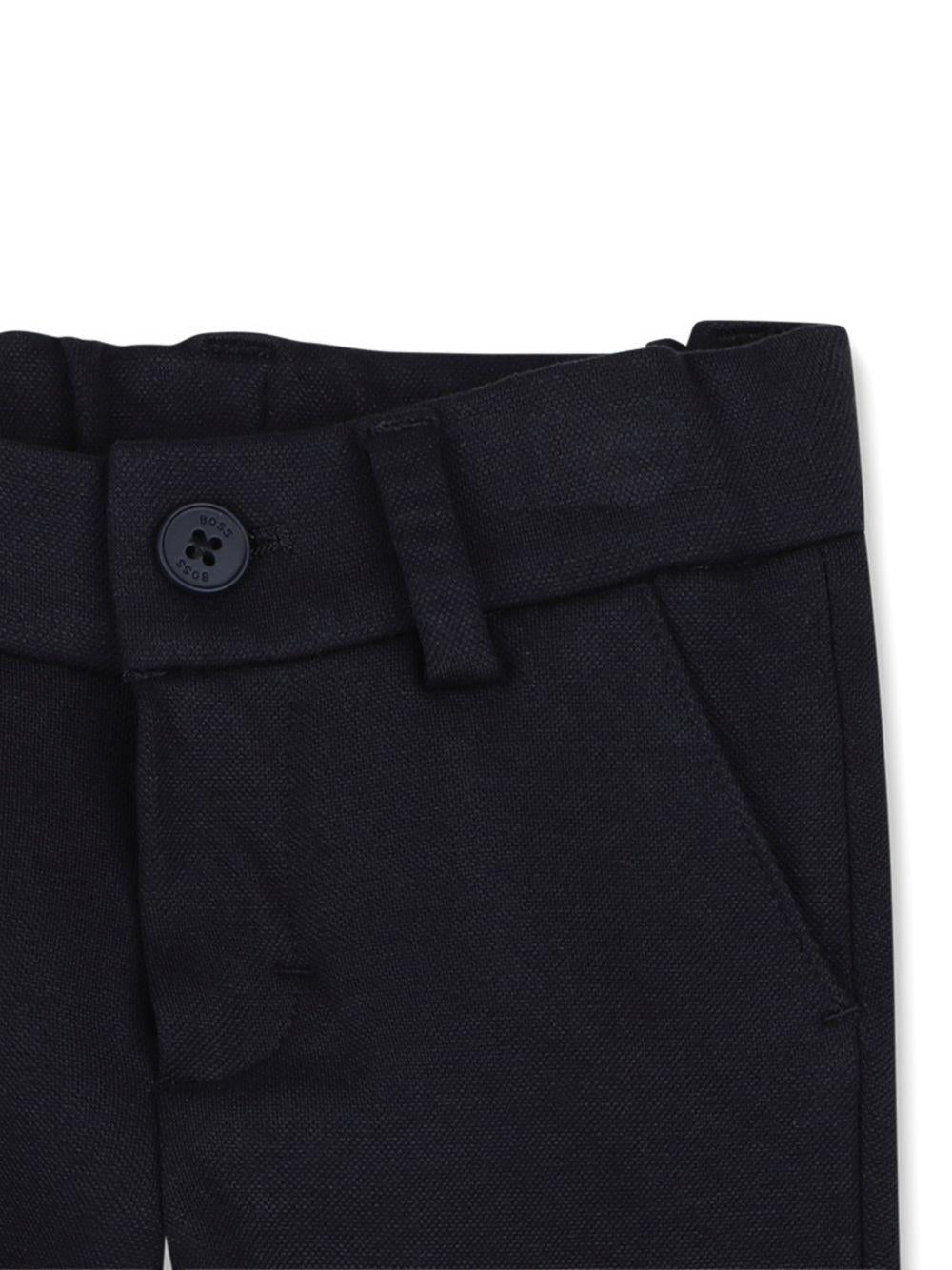 Pantaloni per neonato Boss Kids blu con passanti per cintura - Rubino Kids