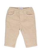 Pantaloni per neonato Emporio Armani Kids beige a coste con vita elasticizzata - Rubino Kids