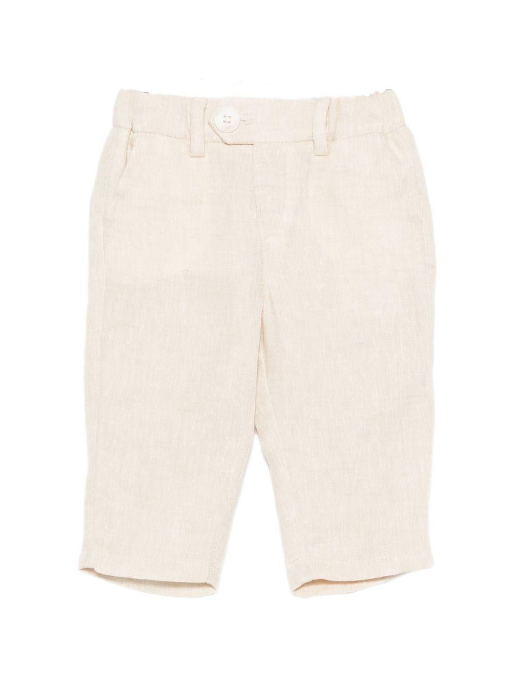 Pantaloni per neonato Fay Kids beige con passanti per cintura - Rubino Kids