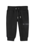 Pantaloni per neonato Givenchy Kids nero sportivi con stampa con logo sul davanti - Rubino Kids