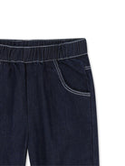 Pantaloni per neonato Kenzo Kids blu con cuciture a contrasto - Rubino Kids