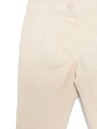 Pantaloni per neonato Moschino Kids beige chiaro a coste con logo sul retro - Rubino Kids