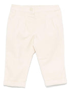 Pantaloni per neonato Moschino Kids beige chiaro a coste con logo sul retro - Rubino Kids