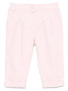 Pantaloni per neonato Moschino Kids rosa a coste con logo sul retro - Rubino Kids