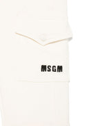 Pantaloni per neonato MSGM Kids bianco con tasche sul davanti - Rubino Kids