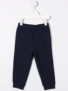 Pantaloni per neonato Ralph Lauren Kids blu con ricamo logo sulla gamba - Rubino Kids