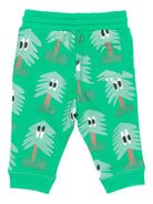 Pantaloni per neonato Stella McCartney Kids verde con coulisse e stampa - Rubino Kids