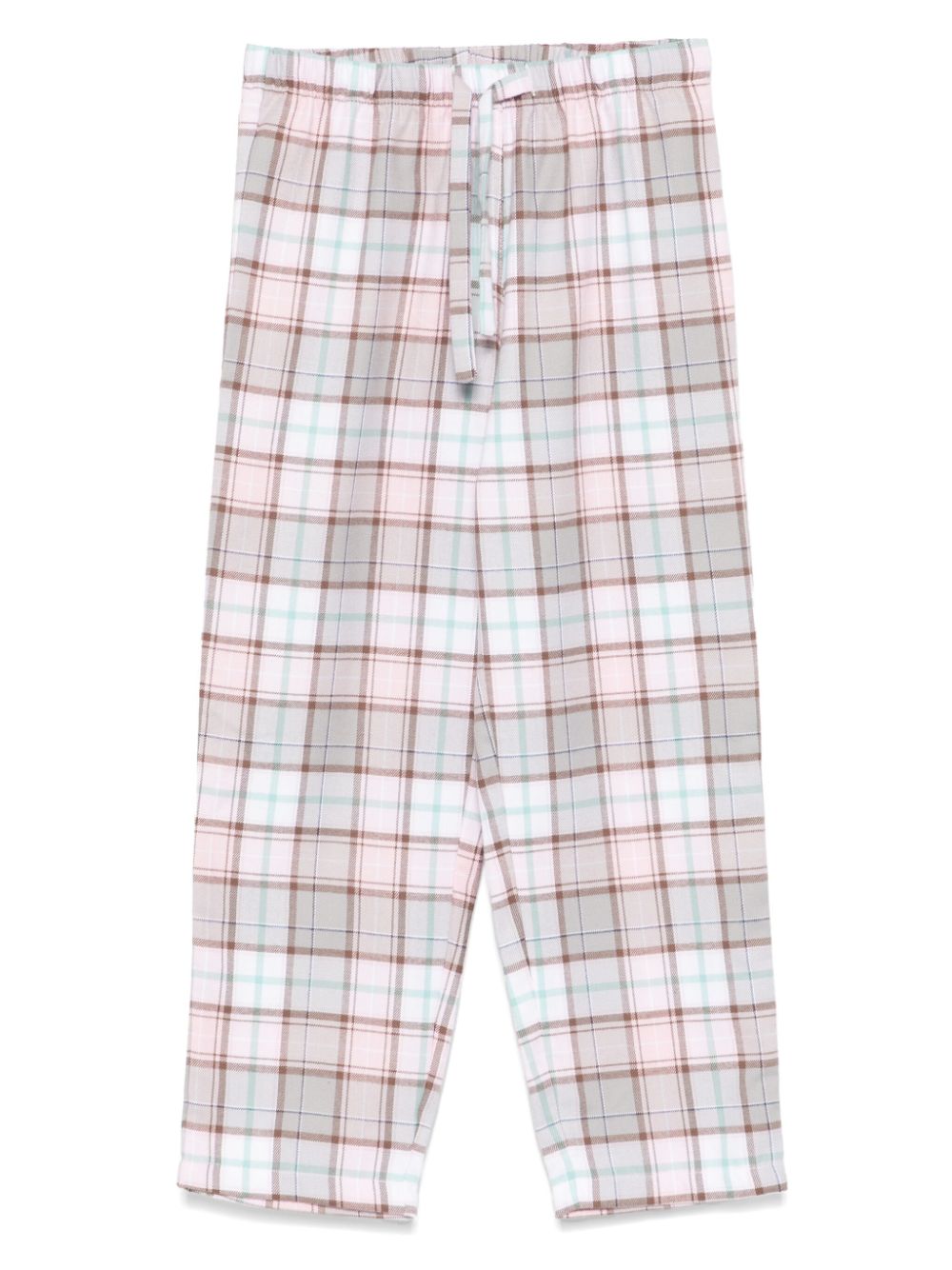 Pantaloni pigiama per bambina MC2 Saint Barth Kids in flanella rosa con motivo tartan - Rubino Kids