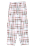 Pantaloni pigiama per bambina MC2 Saint Barth Kids in flanella rosa con motivo tartan - Rubino Kids