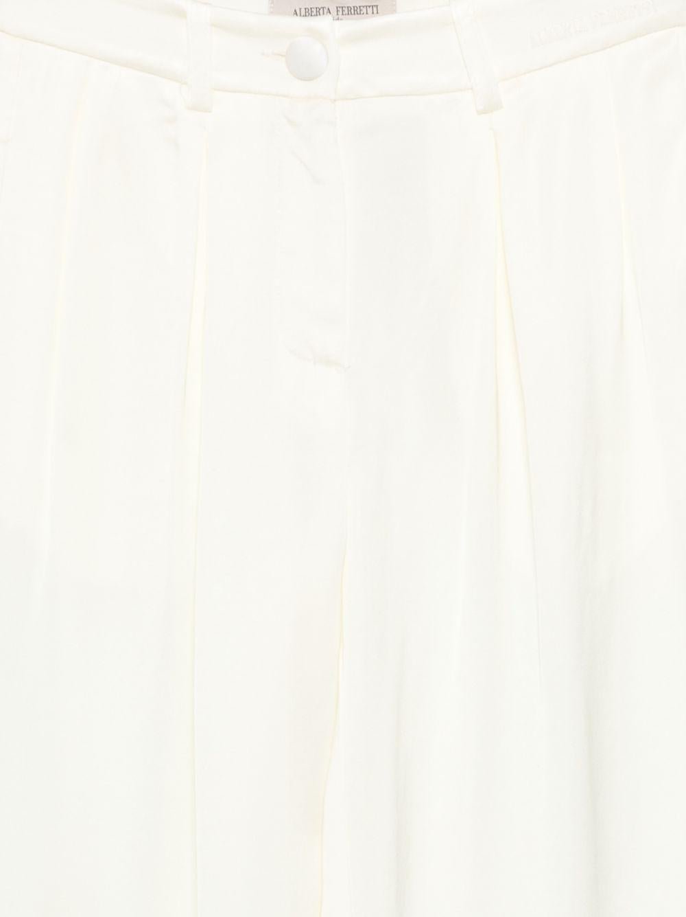 Pantaloni plissettati per bambina Alberta Ferretti Kids gialli con logo ricamato - Rubino Kids