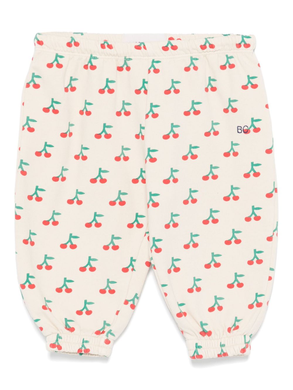 Pantaloni sportivi beige per neonata con stampa ciliegia Bobo Choses - Rubino Kids