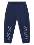 Pantaloni sportivi Bookish Diag per bambino Off - White Kids blu con gamba affusolata - Rubino Kids