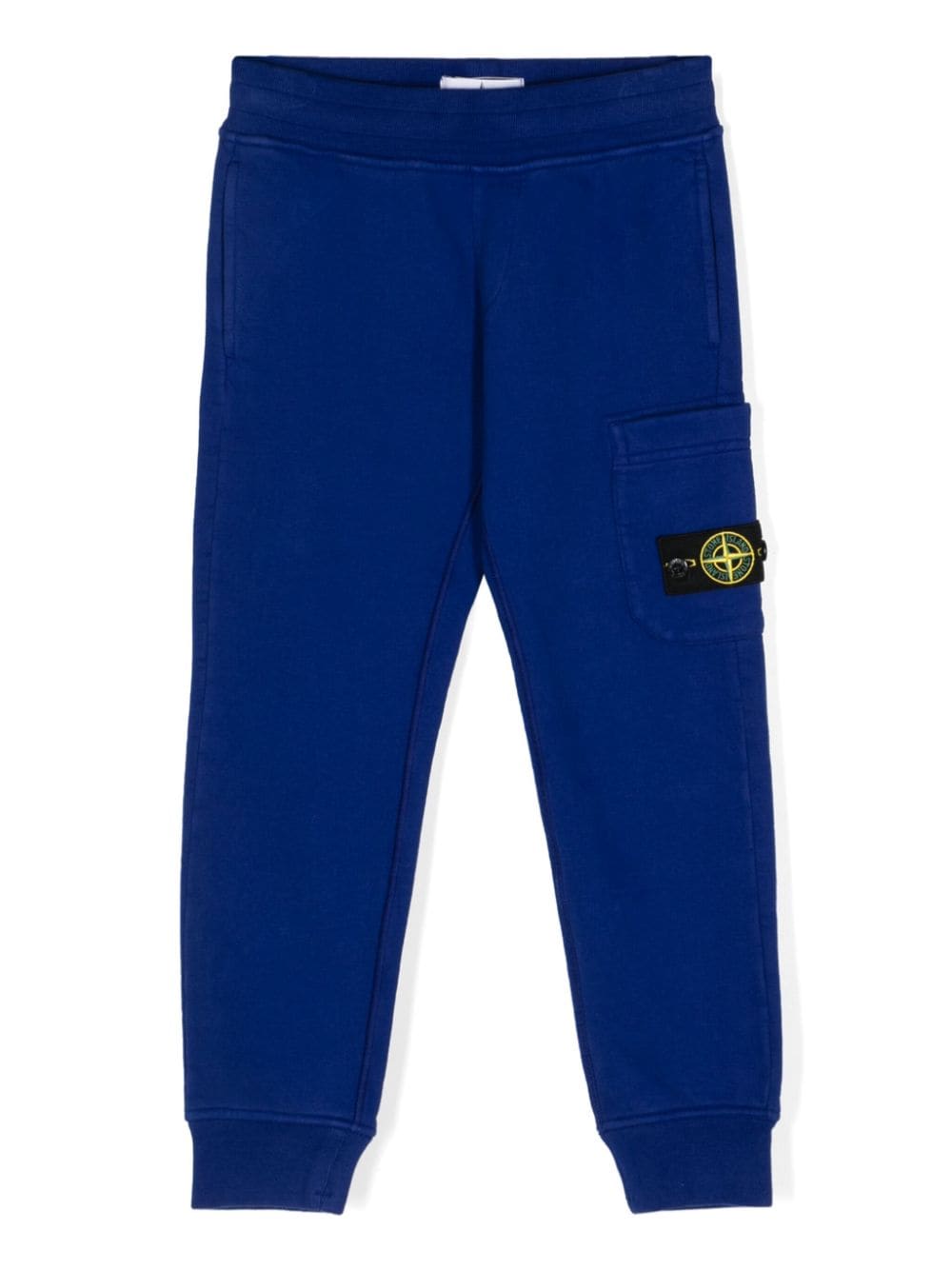 Pantaloni sportivi Compass con applicazione per bambino Stone Island Junior blu con gamba affusolata - Rubino Kids