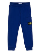 Pantaloni sportivi Compass con applicazione per bambino Stone Island Junior blu con gamba affusolata - Rubino Kids