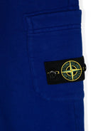 Pantaloni sportivi Compass con applicazione per bambino Stone Island Junior blu con gamba affusolata - Rubino Kids