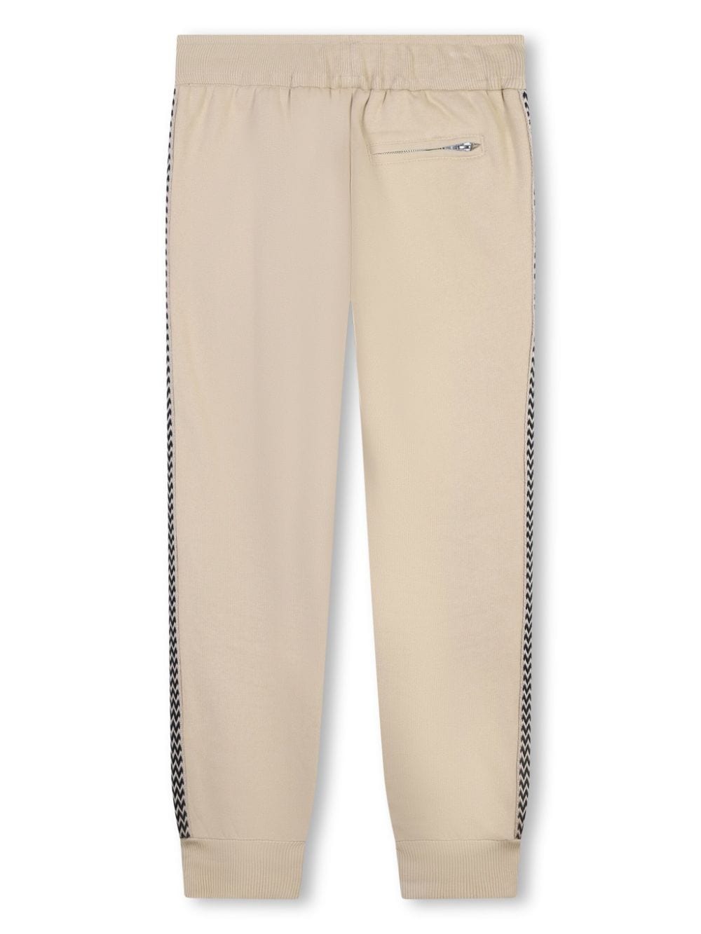 Pantaloni sportivi con bordo a righe per bambino Lanvin Enfant beige con orlo a righe - Rubino Kids